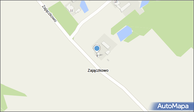 Zajączkowo, Zajączkowo, 9, mapa Zajączkowo