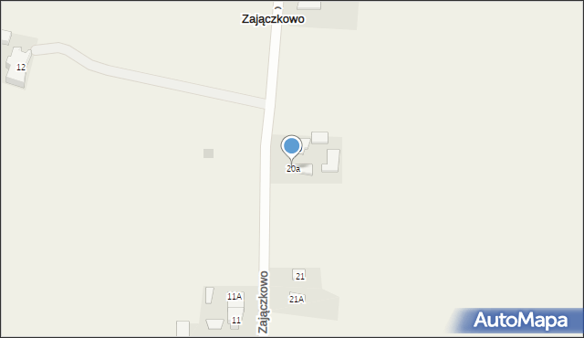 Zajączkowo, Zajączkowo, 20a, mapa Zajączkowo