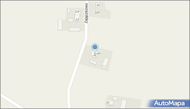 Zajączkowo, Zajączkowo, 22, mapa Zajączkowo
