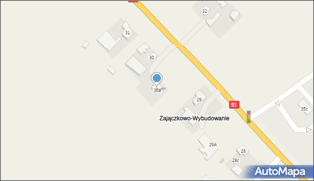 Zajączkowo, Zajączkowo, 30a, mapa Zajączkowo