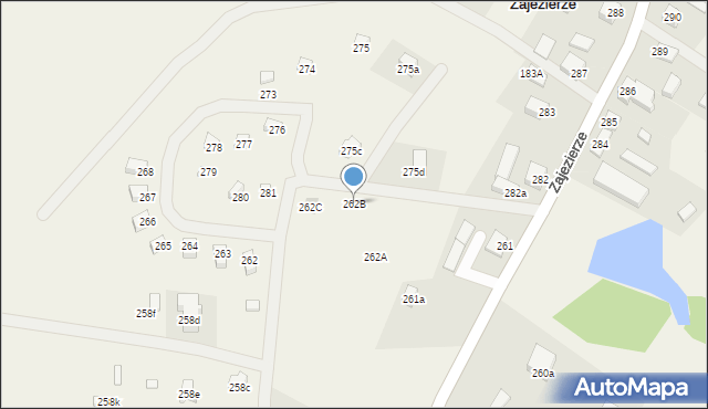 Zajezierze, Zajezierze, 262B, mapa Zajezierze