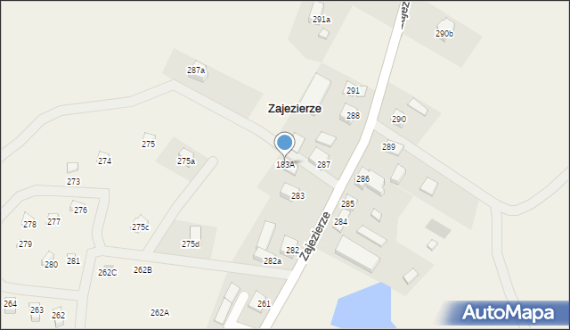 Zajezierze, Zajezierze, 183A, mapa Zajezierze