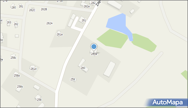 Zajezierze, Zajezierze, 260a, mapa Zajezierze