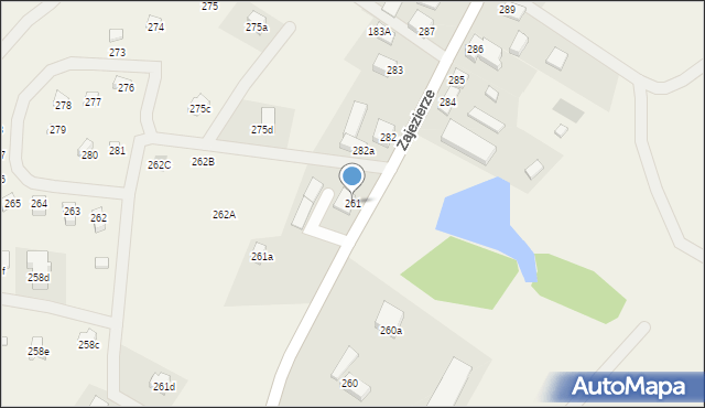 Zajezierze, Zajezierze, 261, mapa Zajezierze