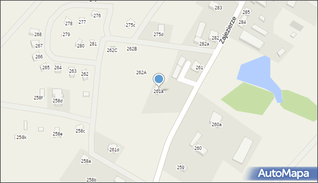 Zajezierze, Zajezierze, 261a, mapa Zajezierze