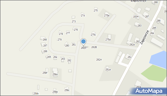 Zajezierze, Zajezierze, 262C, mapa Zajezierze