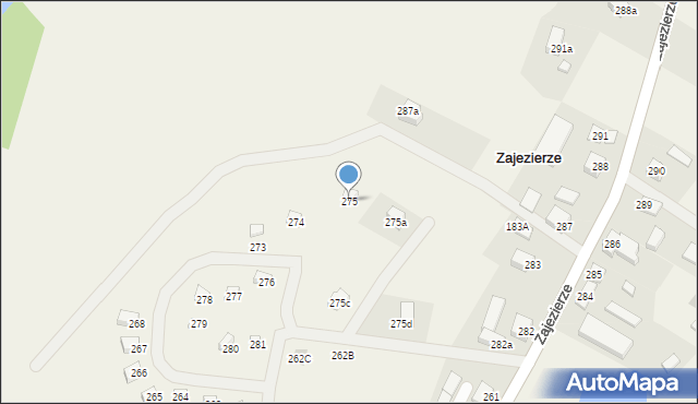 Zajezierze, Zajezierze, 275, mapa Zajezierze