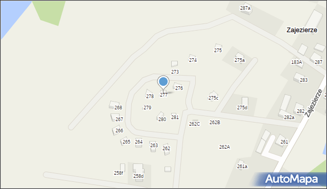Zajezierze, Zajezierze, 277, mapa Zajezierze