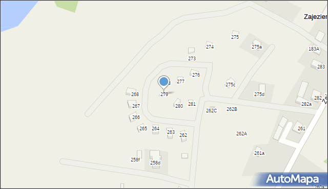 Zajezierze, Zajezierze, 279, mapa Zajezierze