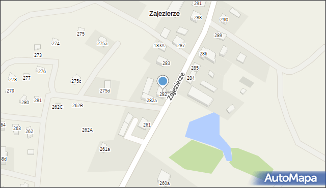 Zajezierze, Zajezierze, 282, mapa Zajezierze