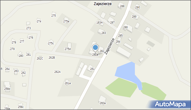 Zajezierze, Zajezierze, 282a, mapa Zajezierze