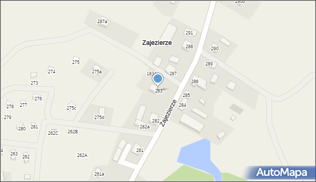 Zajezierze, Zajezierze, 283, mapa Zajezierze