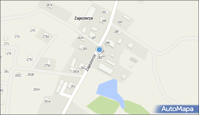 Zajezierze, Zajezierze, 284, mapa Zajezierze