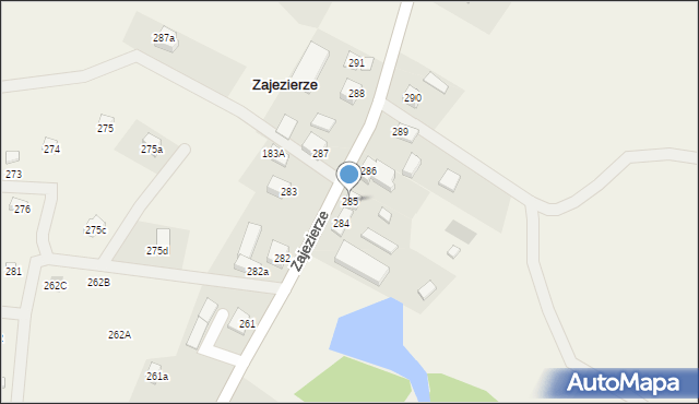 Zajezierze, Zajezierze, 285, mapa Zajezierze