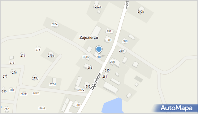 Zajezierze, Zajezierze, 287, mapa Zajezierze