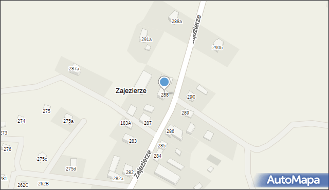 Zajezierze, Zajezierze, 288, mapa Zajezierze