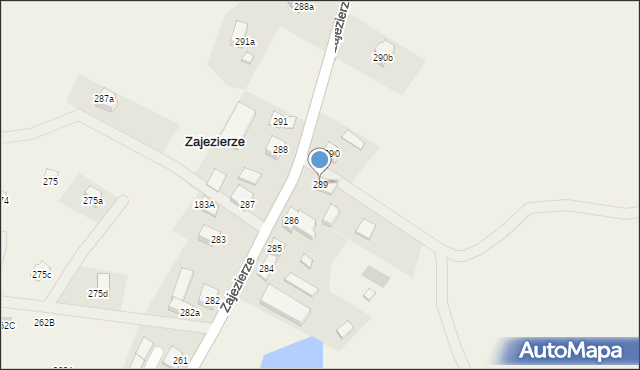 Zajezierze, Zajezierze, 289, mapa Zajezierze