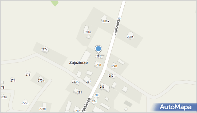 Zajezierze, Zajezierze, 291, mapa Zajezierze