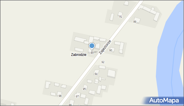 Zajeziorze, Zajeziorze, 93, mapa Zajeziorze