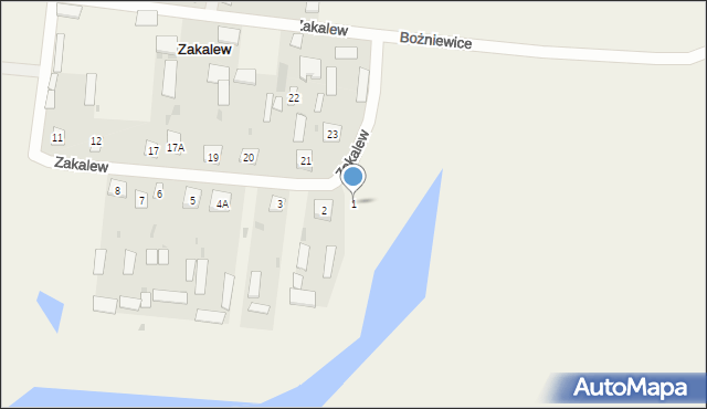 Zakalew, Zakalew, 1, mapa Zakalew