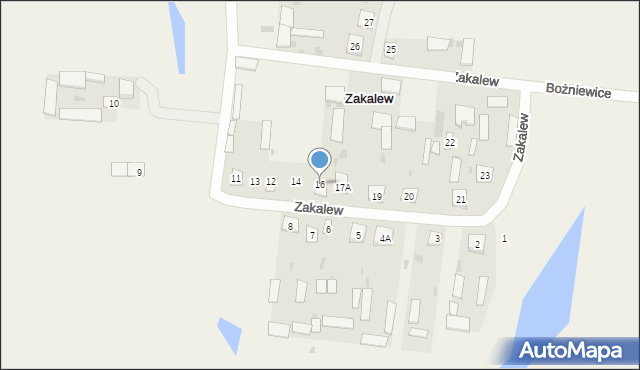 Zakalew, Zakalew, 16, mapa Zakalew