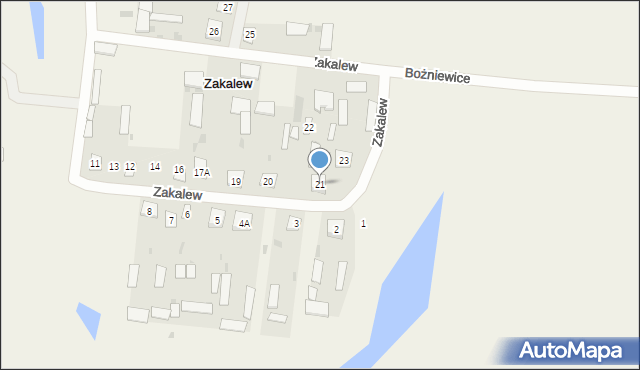 Zakalew, Zakalew, 21, mapa Zakalew