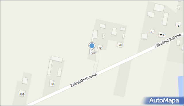 Zakalinki-Kolonia, Zakalinki-Kolonia, 79A, mapa Zakalinki-Kolonia