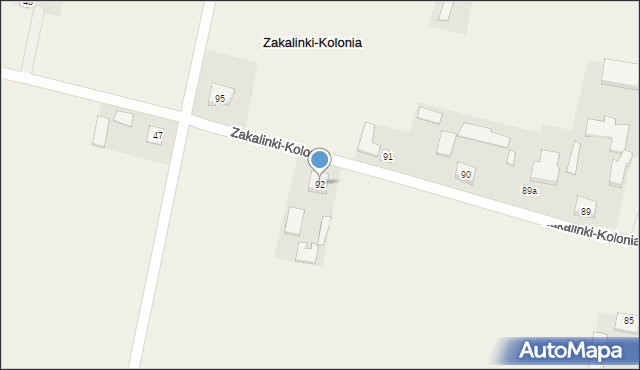 Zakalinki-Kolonia, Zakalinki-Kolonia, 92, mapa Zakalinki-Kolonia