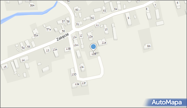 Zakęcie, Zakęcie, 12B, mapa Zakęcie