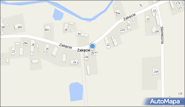 Zakęcie, Zakęcie, 23, mapa Zakęcie