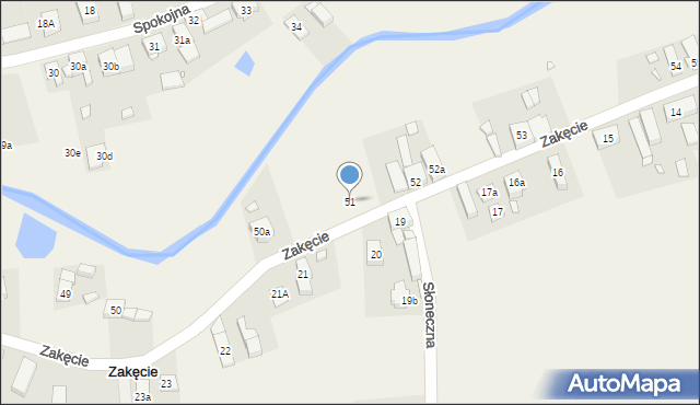 Zakęcie, Zakęcie, 51, mapa Zakęcie