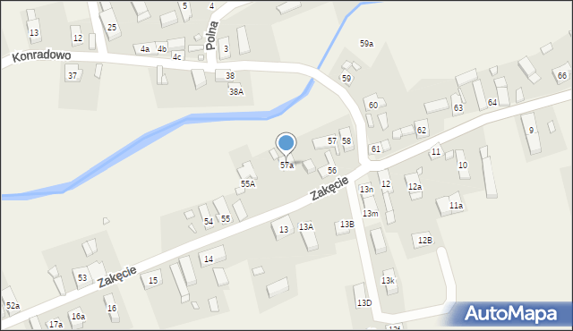 Zakęcie, Zakęcie, 57a, mapa Zakęcie