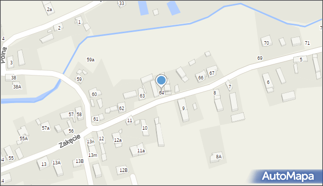 Zakęcie, Zakęcie, 64, mapa Zakęcie