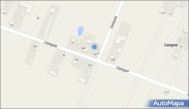 Zakępie, Zakępie, 34, mapa Zakępie