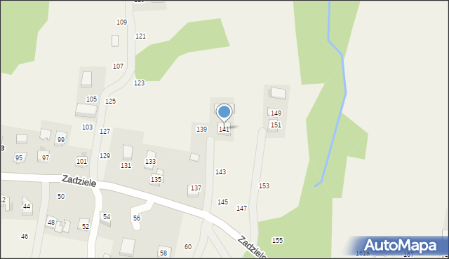 Zakliczyn, Zadziele, 141, mapa Zakliczyn