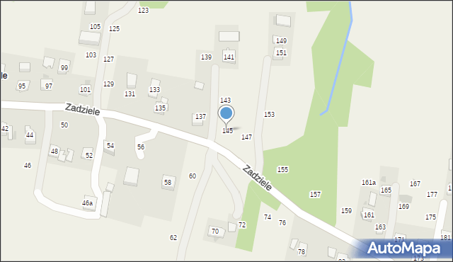 Zakliczyn, Zadziele, 145, mapa Zakliczyn