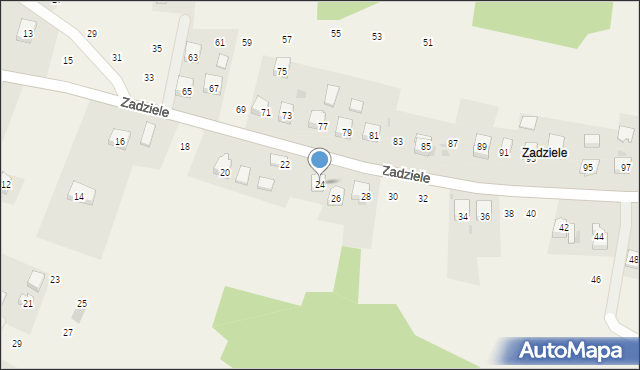 Zakliczyn, Zadziele, 24, mapa Zakliczyn