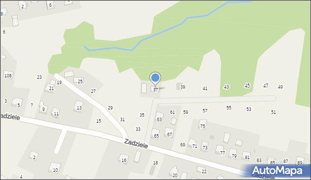 Zakliczyn, Zadziele, 37, mapa Zakliczyn