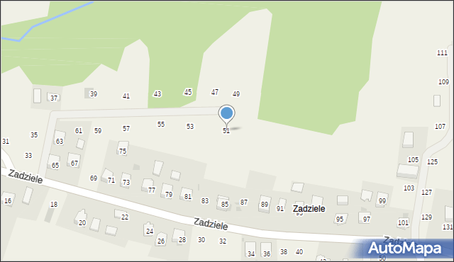 Zakliczyn, Zadziele, 51, mapa Zakliczyn