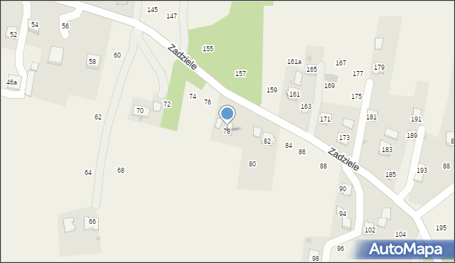 Zakliczyn, Zadziele, 78, mapa Zakliczyn