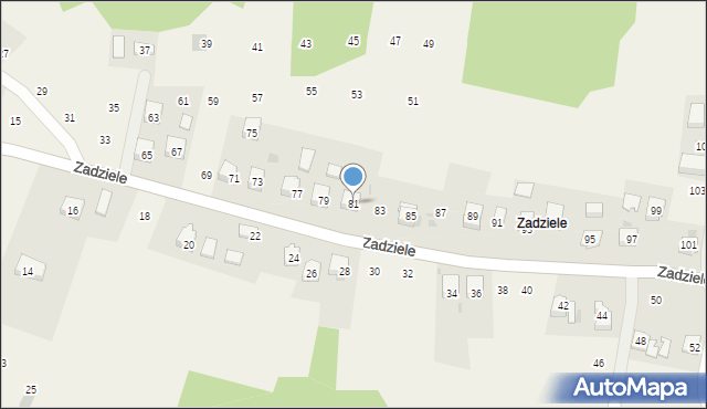 Zakliczyn, Zadziele, 81, mapa Zakliczyn