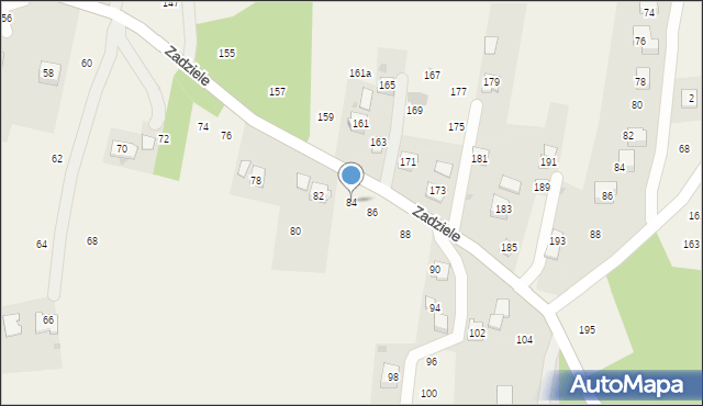 Zakliczyn, Zadziele, 84, mapa Zakliczyn