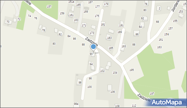 Zakliczyn, Zadziele, 92, mapa Zakliczyn