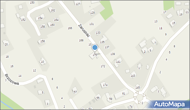 Zakliczyn, Zarusinki, 170, mapa Zakliczyn