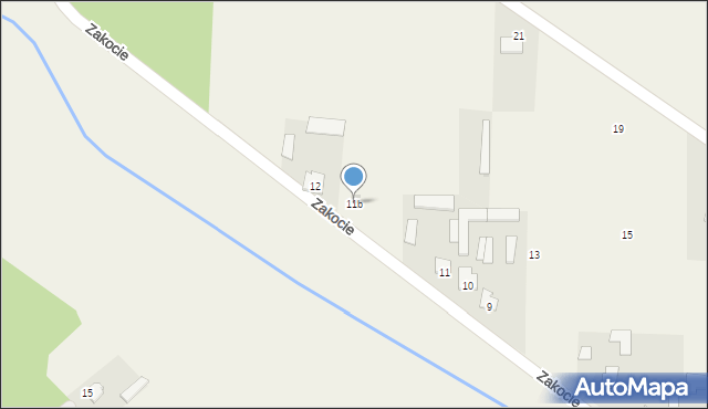Zakocie, Zakocie, 11b, mapa Zakocie