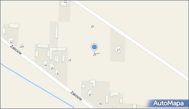 Zakocie, Zakocie, 15, mapa Zakocie