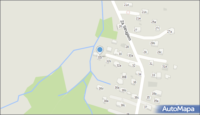 Zakopane, Za Strugiem, 32c, mapa Zakopanego