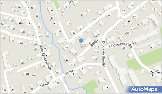 Zakopane, Zająca Mariana, 8, mapa Zakopanego