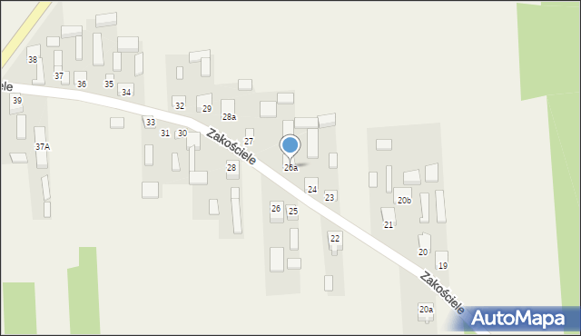 Zakościele, Zakościele, 26a, mapa Zakościele