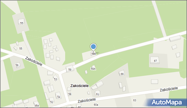 Zakościele, Zakościele, 59b, mapa Zakościele